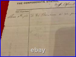 R9 CIVIL War Confederate Stationary Receipt For Hay Winchester 1862 Quartermaste