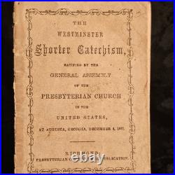 RARE 1862 Confederate Imprint Westminster Shorter Catechism Richmond Civil War