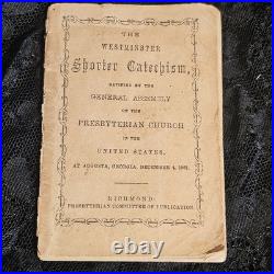 RARE 1862 Confederate Imprint Westminster Shorter Catechism Richmond Civil War