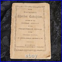 RARE 1862 Confederate Imprint Westminster Shorter Catechism Richmond Civil War