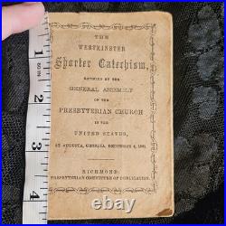 RARE 1862 Confederate Imprint Westminster Shorter Catechism Richmond Civil War