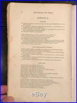 RARE 1882 Roster North Carolina Troops 1st/1st Moore V 1 CIVIL WAR CONFEDERATE