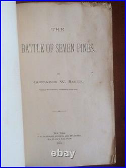 RARE 1891 Battle of Seven Pines, Confederate General, Civil War CSA, MAPS 1st ed