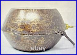 RARE ANTIQUE CIVIL WAR CONFEDERATE ARMY SIGNAL CORPS IRON FUEL CANTEEN WithHANDLE