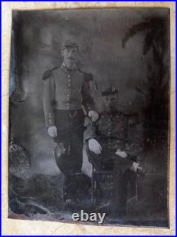 RARE! CIVIL WAR CONFEDERATE SOUTH CAROLINA INFANTRY OFFICERS TINTYPE PHOTO c1863