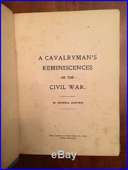 RARE Cavalryman's Reminiscences Civil War, 1st Louisiana Confederate Cavalry CSA