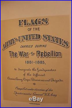 RARE Civil War Folio Flags 1887 1st Edition Army Confederate Union Grant Sherman