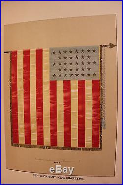 RARE Civil War Folio Flags 1887 1st Edition Army Confederate Union Grant Sherman