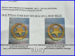 RARE Civil War TEXAS Cavalry Confederate Officers Hat Pin / Badge AUTHENTIC