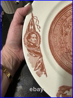 RARE Confederate States of America Seal Civil War Plate Lee, Davis, White House