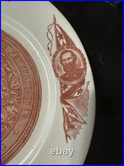RARE Confederate States of America Seal Civil War Plate Lee, Davis, White House