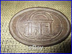 Rare Dug CIVIL War Confederate Georgia State Seal Cartridge Box Plate