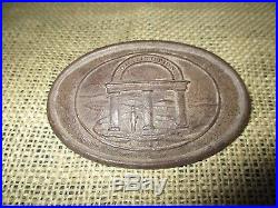 Rare Dug CIVIL War Confederate Georgia State Seal Cartridge Box Plate