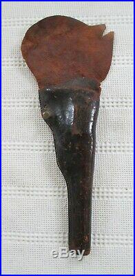 RARE Hard-to-Find Brown LEATHER Civil War CONFEDERATE HOLSTER withFlap Fair Cond