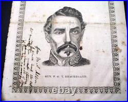 RARE Illustrated CONFEDERATE Civil War General P. G. T. Beauregard 1862 Original
