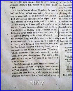 RARE Illustrated CONFEDERATE Civil War General P. G. T. Beauregard 1862 Original