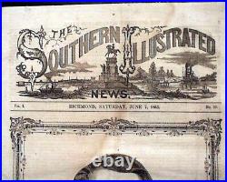 RARE Illustrated CONFEDERATE Civil War with Lawrence O'Bryan Branch 1863 Newspaper