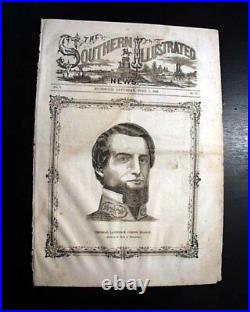 RARE Illustrated CONFEDERATE Civil War with Lawrence O'Bryan Branch 1863 Newspaper