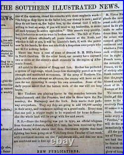 RARE Illustrated CONFEDERATE Civil War with Lawrence O'Bryan Branch 1863 Newspaper