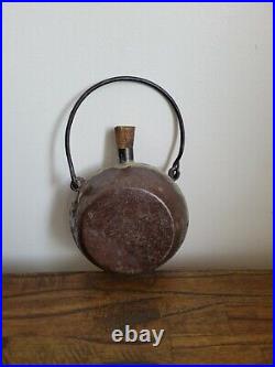 RARE SMALL TIN CONFEDERATE CIVIL WAR CAVALRY CANTEEN with BAIL HANDLE