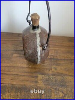 RARE SMALL TIN CONFEDERATE CIVIL WAR CAVALRY CANTEEN with BAIL HANDLE
