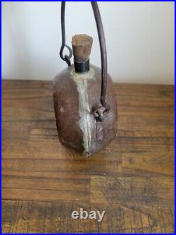 RARE SMALL TIN CONFEDERATE CIVIL WAR CAVALRY CANTEEN with BAIL HANDLE