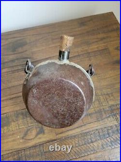 RARE SMALL TIN CONFEDERATE CIVIL WAR CAVALRY CANTEEN with BAIL HANDLE