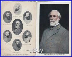 RARE Set 2 Orig Postcards 1907 Robert E Lee & Confederate Generals Civil War