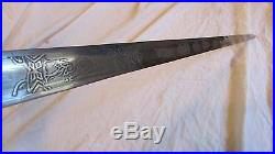 RARE US Civil War CSA Engraved SWORD with Brass Handle, Confederate Army