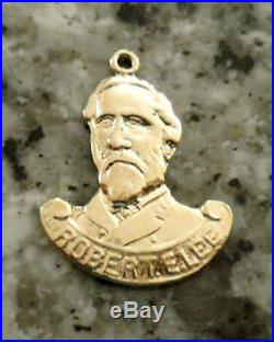 ROBERT E. LEE CIVIL WAR CONFEDERATE GENERAL 14K Gold Charm Pendant SOUTH RISES
