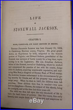 Rare! 1863 Life of STONEWALL JACKSON Civil War Confederate General CSA Near Fine
