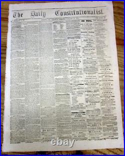 Rare 1864 Augusta GA Confederate Civil War newspaper w JEWISH SLAVE DEALER adve