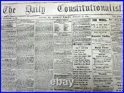 Rare 1864 Augusta GA Confederate Civil War newspaper w JEWISH SLAVE DEALER adve