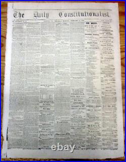 Rare 1864 Augusta GEORGIA Confederate Civil War newspaper 6 SLAVE ADS+Kinston NC
