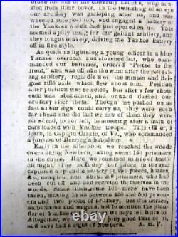 Rare 1864 Augusta GEORGIA Confederate Civil War newspaper 6 SLAVE ADS+Kinston NC