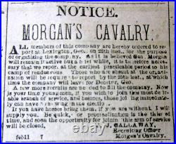 Rare 1864 Augusta GEORGIA Confederate Civil War newspaper 6 SLAVE ADS+Kinston NC