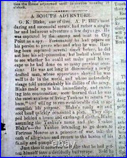 Rare 1864 CONFEDERATE Newspaper with William T. Sherman's Georgia March to Sea