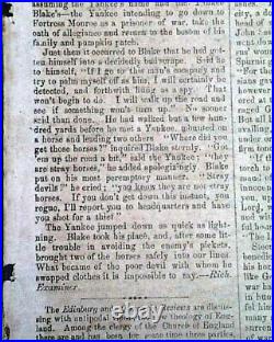 Rare 1864 CONFEDERATE Newspaper with William T. Sherman's Georgia March to Sea