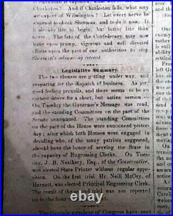 Rare 1864 CONFEDERATE Newspaper with William T. Sherman's Georgia March to Sea