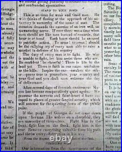 Rare 1864 CONFEDERATE Newspaper with William T. Sherman's Georgia March to Sea