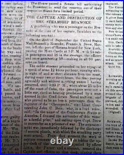 Rare 1864 CONFEDERATE Newspaper with William T. Sherman's Georgia March to Sea