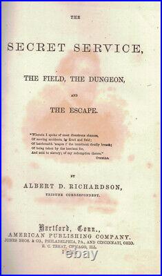 Rare 1865 CIVIL War Escape From Confederate Prison 1st Edition Illustrated Gift