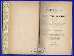 Rare 1893 1st Edition Four Years In The Stonewall Brigade Confederate CIVIL War