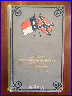 Rare 1st ed North Carolina Confederate Civil War History Regiments, Walter Clark