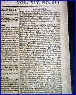 Rare ATLANTA GA Georgia CONFEDERATE Memphis TN Civil War 1864 Old Newspaper