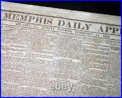 Rare ATLANTA GA Georgia CONFEDERATE Memphis TN Civil War 1864 Old Newspaper