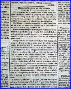 Rare ATLANTA GA Georgia CONFEDERATE Memphis TN Civil War 1864 Old Newspaper