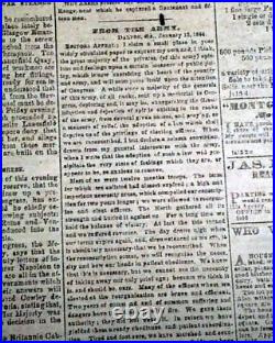 Rare ATLANTA GA Georgia CONFEDERATE Memphis TN Civil War 1864 Old Newspaper