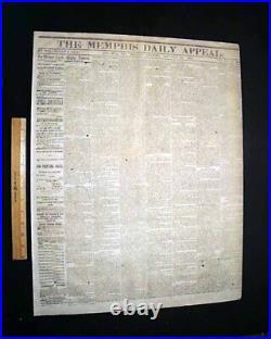 Rare ATLANTA GA Georgia Confederate Memphis TN Civil War 1864 old Newspaper