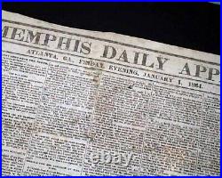 Rare Atlanta GA Georgia Confederate Memphis TN Civil War 1864 Original Newspaper